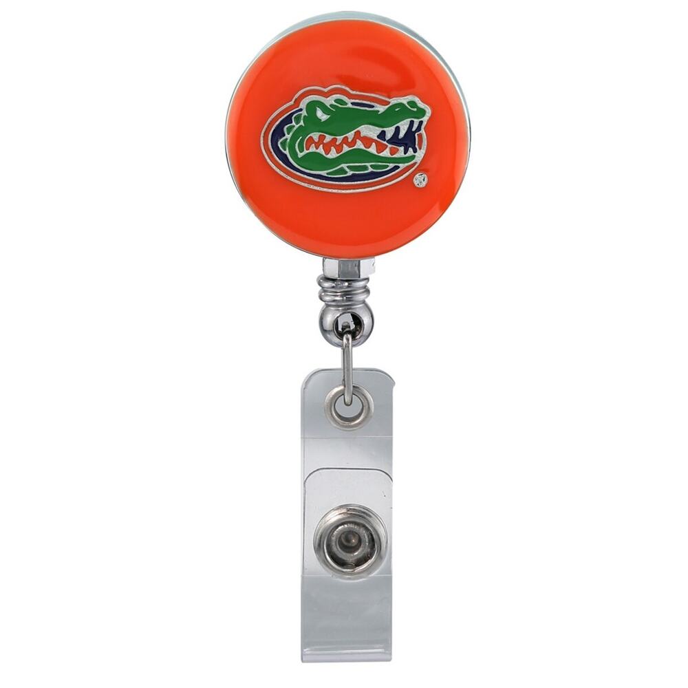 Florida Gators Orange Retractable Work ID Badge Reel Holder. NCAA